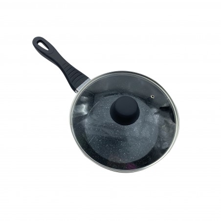 Batteria 14 pz DGBAVARIA 255019 pentole e padelle in Pietra con Mestoli NERO