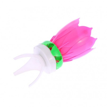 2 Pz Candela A Forma Di Fiore Musicale 54544 Effetti Sonori E Ruotante ROSA