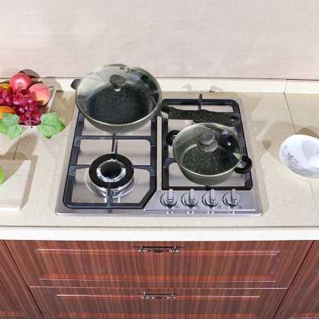 Set Batteria DGBAVARIA 120008 in Pietra Antiaderente Induzione 30 pz con Mestoli