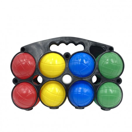Set di bocce con 8 sfere in 4 colori diversi in plastica 010637 boccino bianco