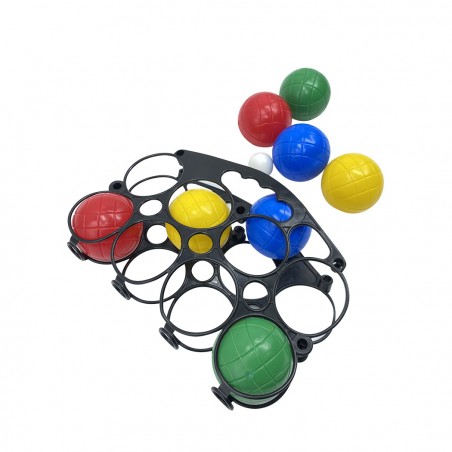 Set di bocce con 8 sfere in 4 colori diversi in plastica 010637 boccino bianco
