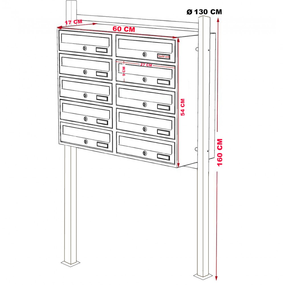 Cassetta postale condominiale 10 posti con...