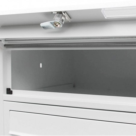 Cassetta postale condominiale 10 posti con supporto 160x60x17 cm BIANCO