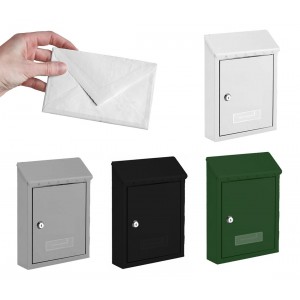 Cassetta postale in lamiera verniciata con serratura a cilindro e tetto parapioggia in vari colori