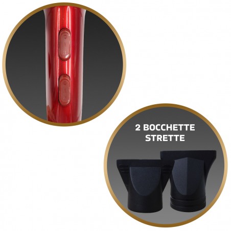 Asciugacapelli Myidea PH1820 Phon Professionale 1800W e 6 Velocità con Accessori