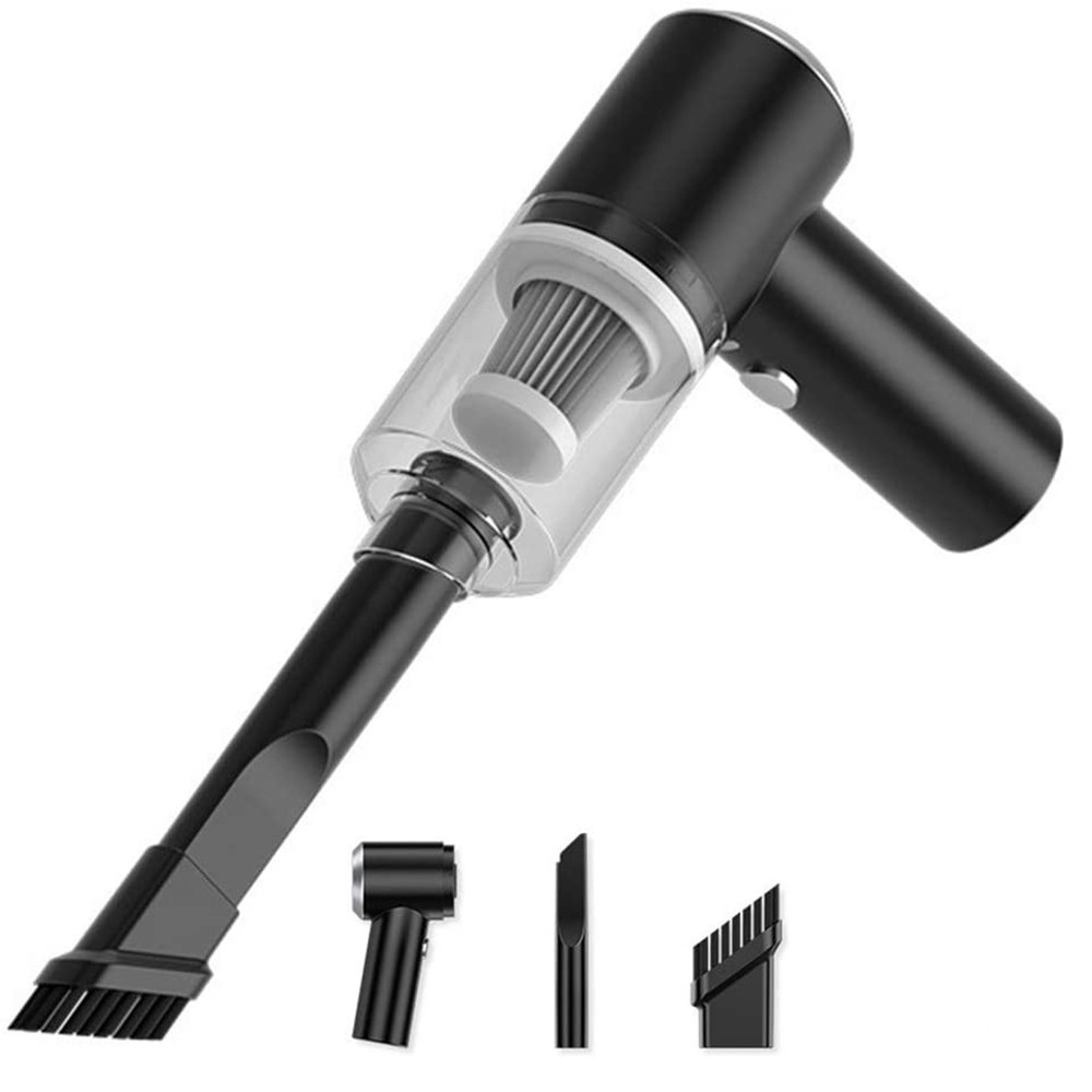 Image of Aspirapolvere portatile ciclonico 111723 con luce led a batterie per auto casa Nero052