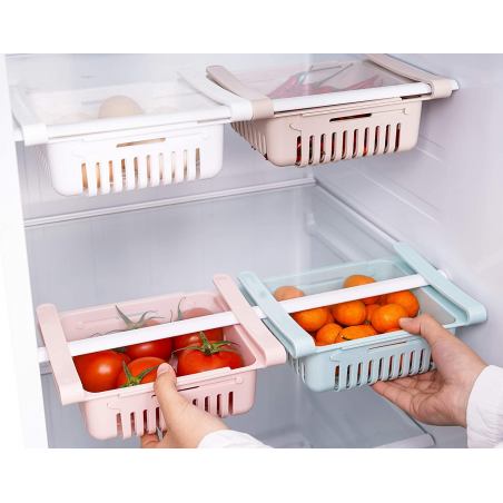 Set 2 pz Cassetti per Frigorifero 187325 Organizer Estensibile in Plastica frigo