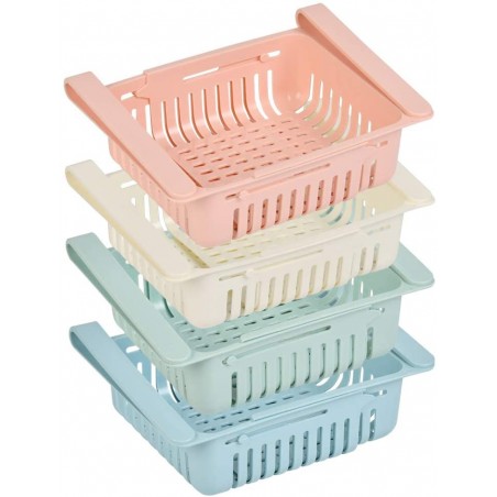 Set 4 pz Cassetti per Frigorifero 187325 Organizer Estensibile in Plastica frigo