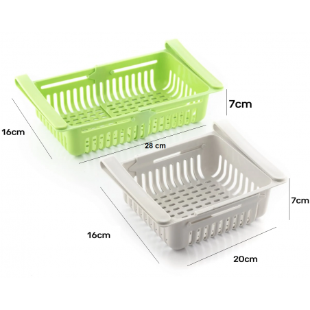 Set 4 pz Cassetti per Frigorifero 187325 Organizer Estensibile in Plastica frigo