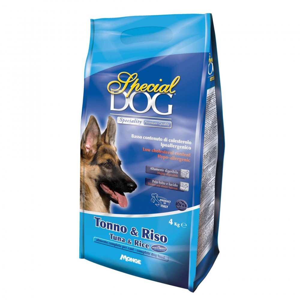 Crocchette per Cani Monge 007603 SPECIAL DOG Speciality con Tonno e Riso da 4 Kg