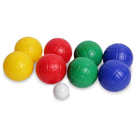 Set di bocce con 8 sfere in 4 colori diversi in plastica 010637 boccino bianco