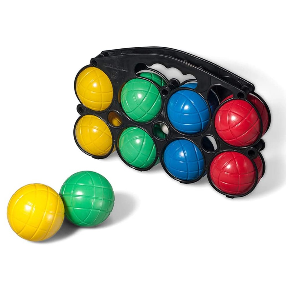 Set di bocce con 8 sfere in 4 colori diversi in plastica 010637 boccino bianco