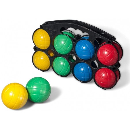 Set di bocce con 8 sfere in 4 colori diversi in plastica 010637 boccino bianco