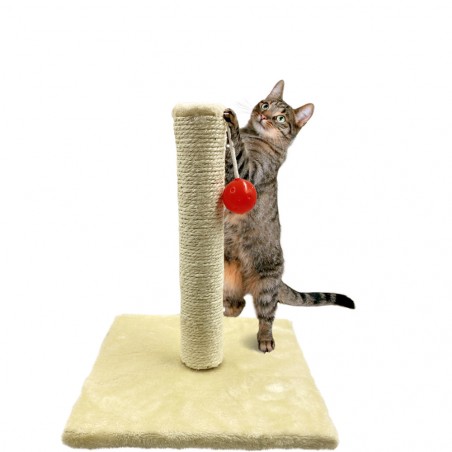 Tiragraffi in sisal e pallina da gioco 30 x 30 x 35 cm base in legno 98990