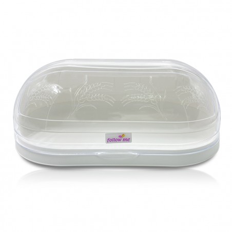 Portapane in Plastica PAMAX 722179 Bianco Salvafreschezza Chiusura Trasparente