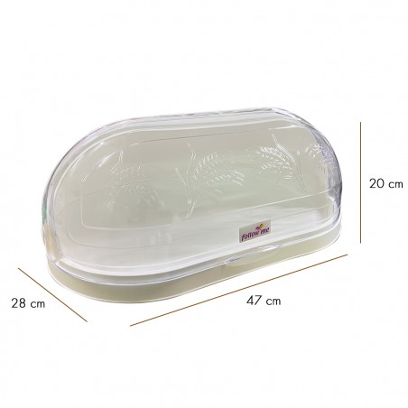 Portapane in Plastica PAMAX 722179 Bianco Salvafreschezza Chiusura Trasparente