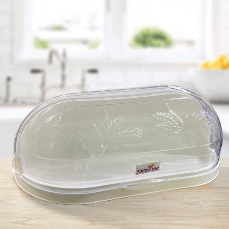 Portapane in Plastica PAMAX 722179 Bianco Salvafreschezza Chiusura Trasparente