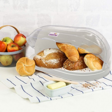 Portapane in Plastica PAMAX 722179 Bianco Salvafreschezza Chiusura Trasparente