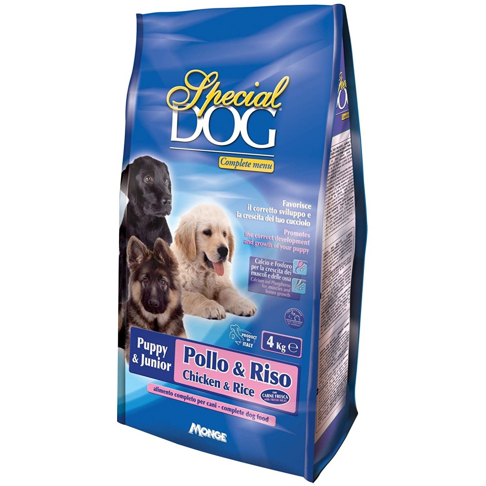 Monge Special Dog Premium Quality 007672 Puppy & Junior Pollo & Riso 4 kg