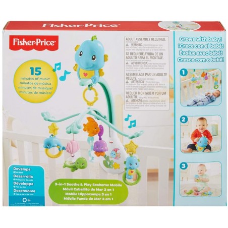 Giostrina Fisher Price Pesciolini 3 in 1 Proiettore Culla e Passeggino da 0 Mesi