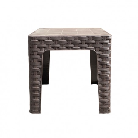 Tavolo Basso MONACO da Giardino MARRONE Effetto Rattan in Resina polipropilene