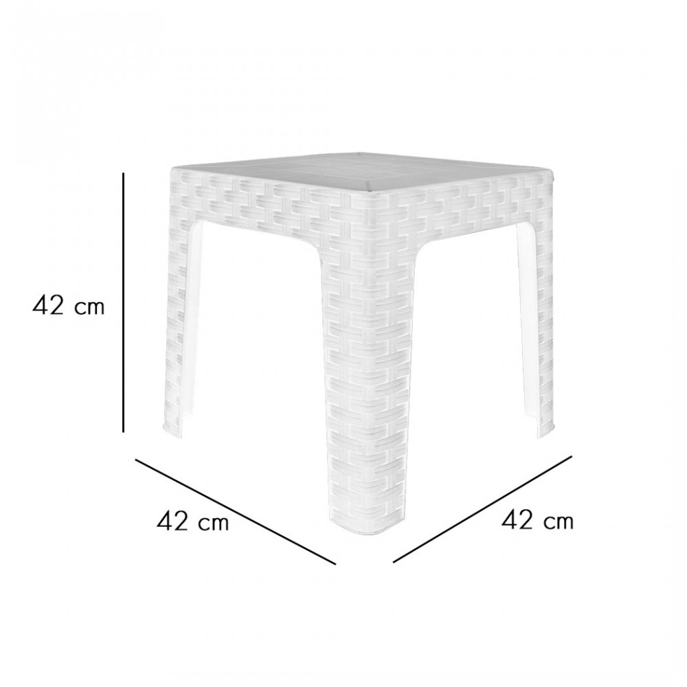Tavolo Basso MONACO da Giardino Bianco Effetto...