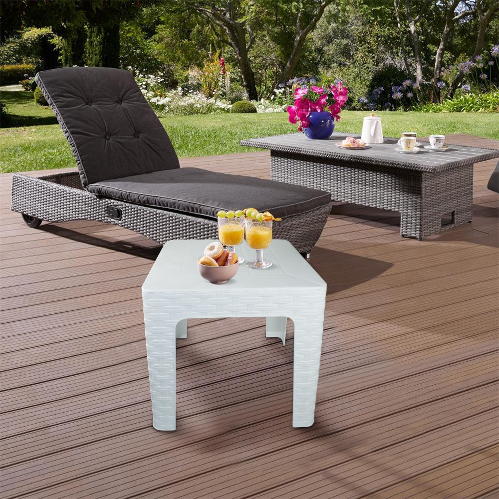 Tavolo Basso MONACO da Giardino Bianco Effetto...