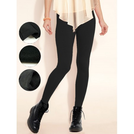 Set 12 leggings in vari colori donna effetto termico interno felpato elasticizzato collant winter fuseaux