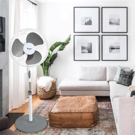 Ventilatore Jordan a Piantana V-40G da 45 Watt 3 Velocità Oscillante base tonda