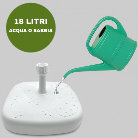 Base per Ombrellone 430927 Plastica Riempibile 18lt Acqua o Sabbia da Giardino