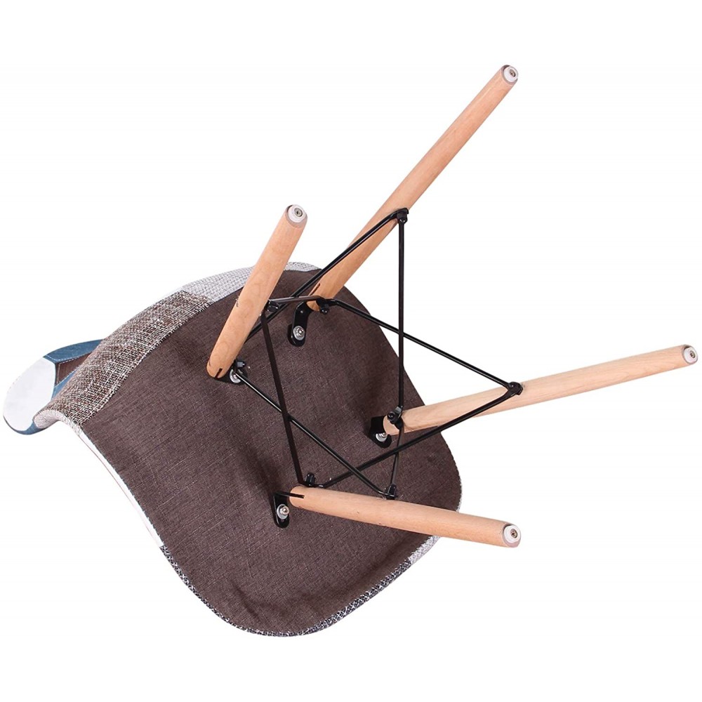 Sedia fantasy tessuto Patchwork 80x52x46cm con...