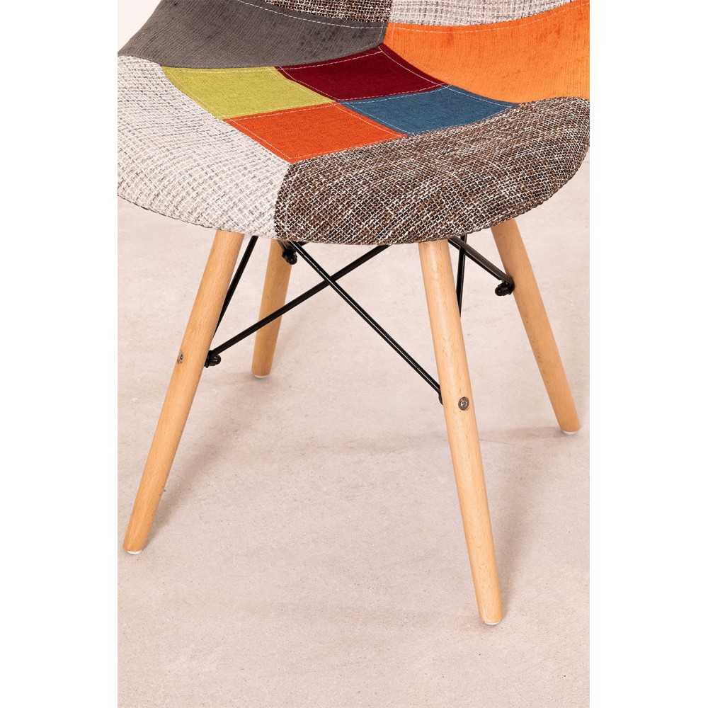 Sedia fantasy tessuto Patchwork 80x52x46cm con...