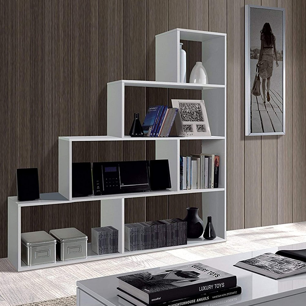 Libreria 262086 KLUM con 9 Ripiani in Melamina Scaffale Geometrico 145X29xH145cm