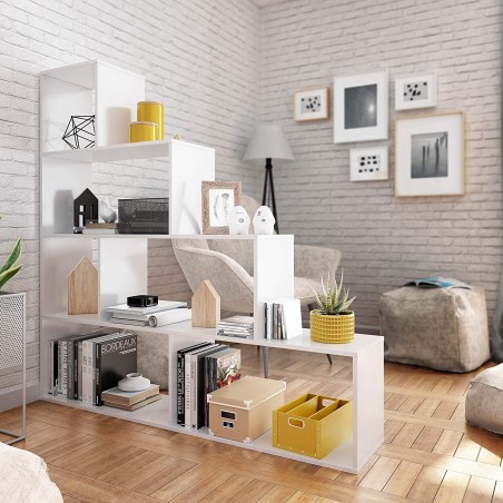 Libreria 262086 KLUM con 9 Ripiani in Melamina Scaffale Geometrico 145X29xH145cm