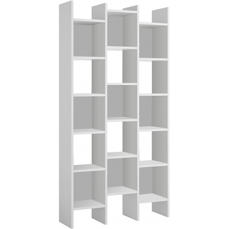 Libreria Italian 264820 Scaffale in Legno MDF con 3 Colonne a Cubi 96x25x192 cm
