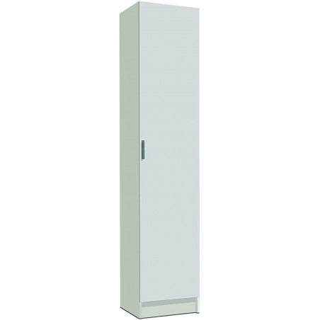 Mobile a Colonna 240787 Armadietto Multiuso 1 Anta in Legno Bianco 37x37x180cm