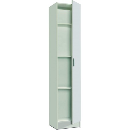 Mobile a Colonna 240787 Armadietto Multiuso 1 Anta in Legno Bianco 37x37x180cm