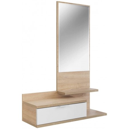 Mobile da Ingresso Dahlia con Cassetto e Specchio in Stile Moderno 116x81x29 cm