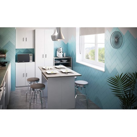 Armadio Multiuso 249537 Mobile a 2 Ante 4 ripiani Bianco in Melamina 59x37x180cm