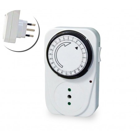 Presa temporizzata programmabile analogica con presa elettrica 10 A 2300 WATT TP3001-2