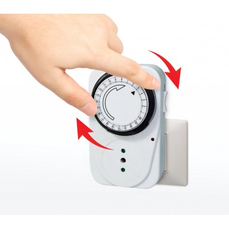 Presa temporizzata programmabile analogica con presa elettrica 10 A 2300 WATT TP3001-2