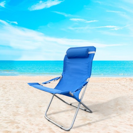 Sdraio Canapone Pieghevole Imbottita 660187 Spiaggina in Metallo con Cuscino