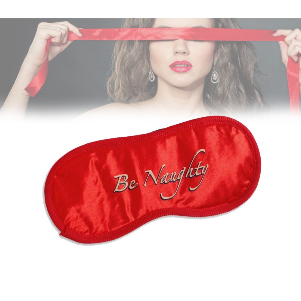 Set di 3 accessori sexy gioco bondage sadomaso rosso con manette e mascherina 