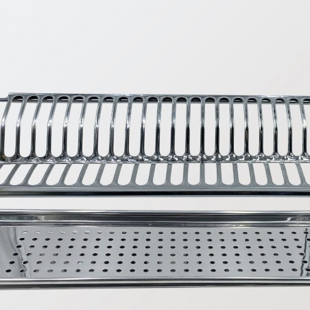 Mensola Scolapiatti Incasso con Vaschetta e Attacco a Molle 76cm in Acciaio Inox