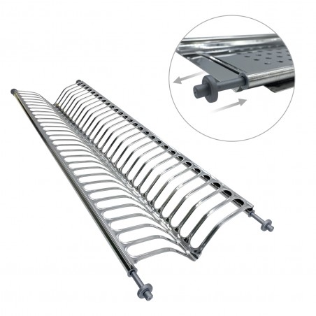 Mensola Scolapiatti Incasso con Vaschetta e Attacco a Molle 86cm in Acciaio Inox