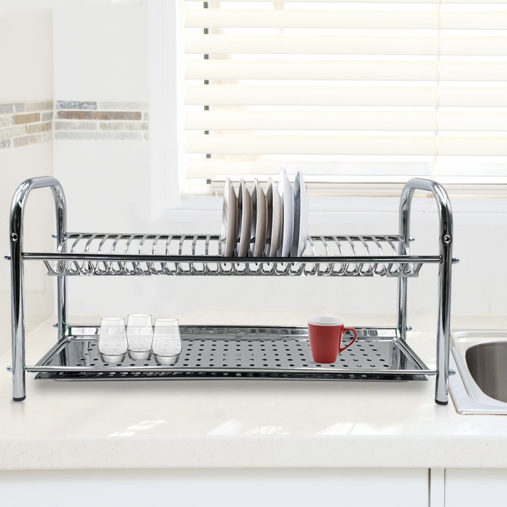 Scolapiatti Fisso da Appoggio in Acciaio Inox...