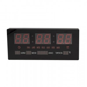 Orologio digitale da parete led 136151 con calendario e controllo  temperatura