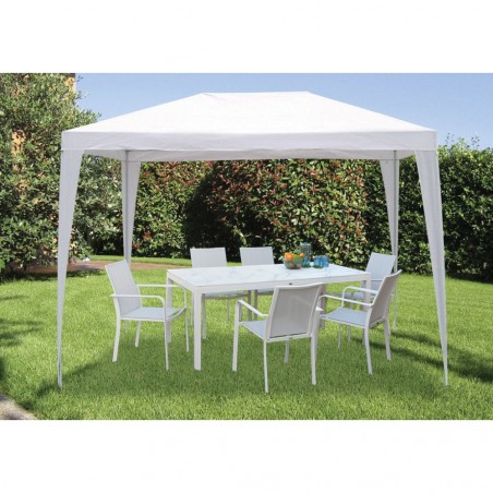 Gazebo Helios 770589 tessuto in polietilene struttura in ferro 3x4 mt BIANCO