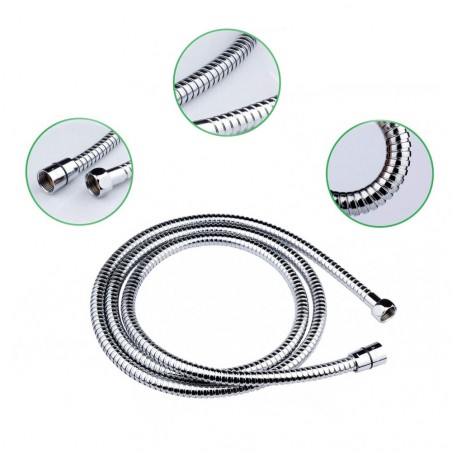 Tubo Flessibile 2mt in Metallo 329764 Ricambio Universale per Soffione Doccia