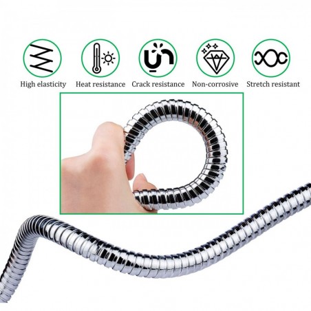 Tubo Flessibile 2mt in Metallo 329764 Ricambio Universale per Soffione Doccia